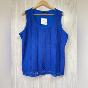 Rafaela Blue Lace Double Lining Front Shirt Women XXL NWT